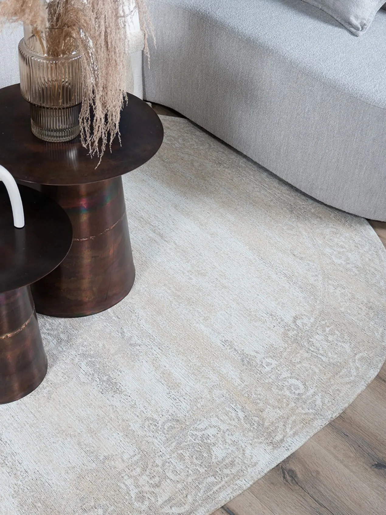 Vloerkleed Adel Medaillon beige 26001 - Ovaal 160 x 230 cm