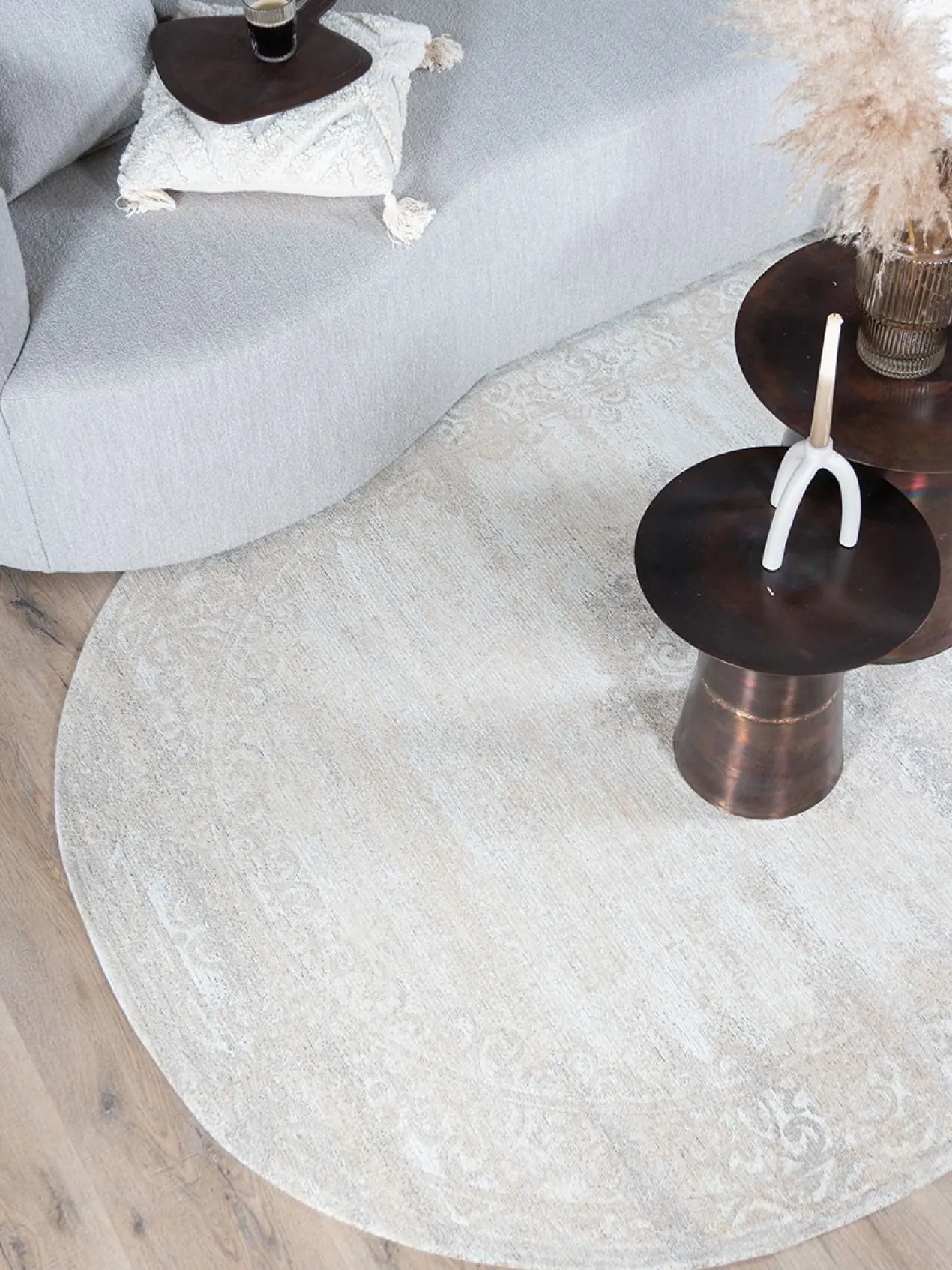 Vloerkleed Adel Medaillon beige 26001 - Ovaal 160 x 230 cm