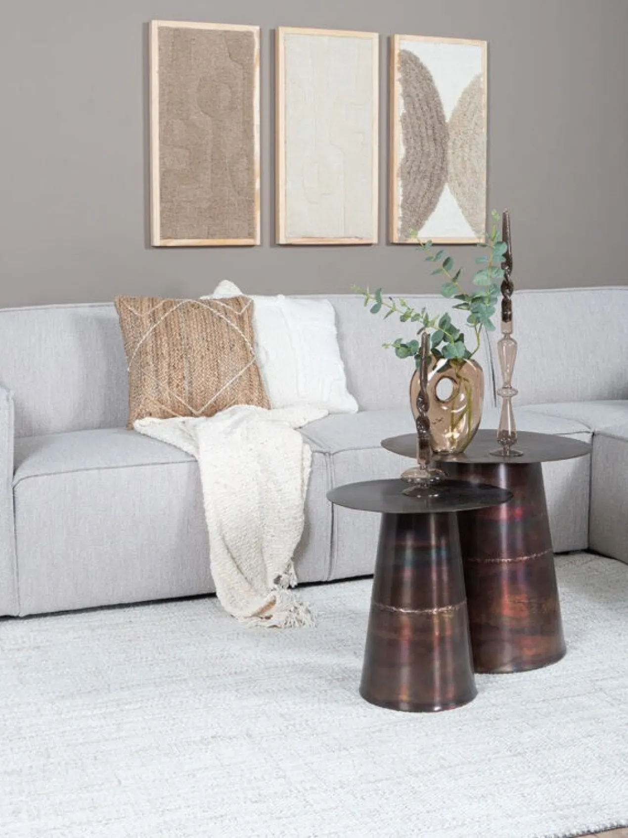 Vloerkleed Cross Light Beige - 240 x 340 cm
