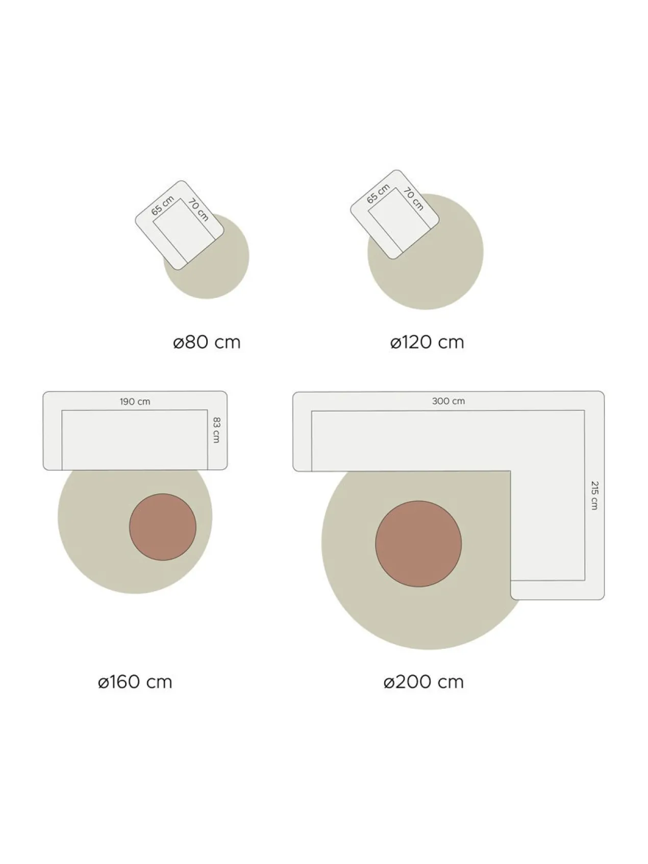 Vloerkleed Eli Beige ø160 cm