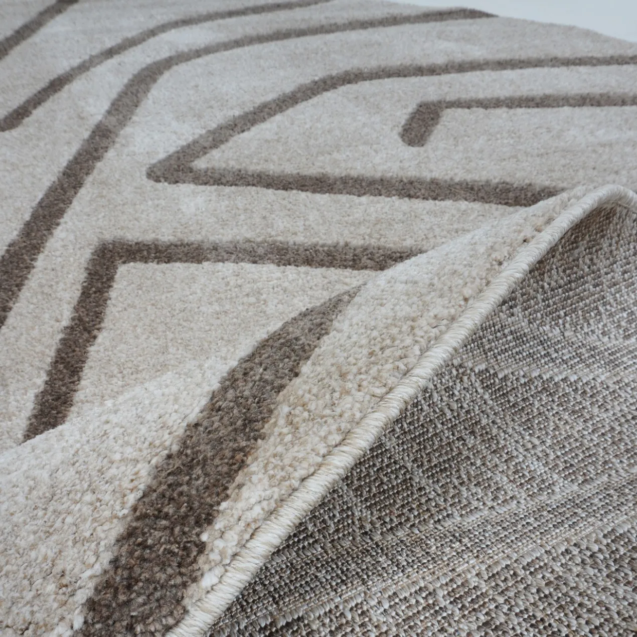 Vloerkleed Labyrint beige Ø240 cm