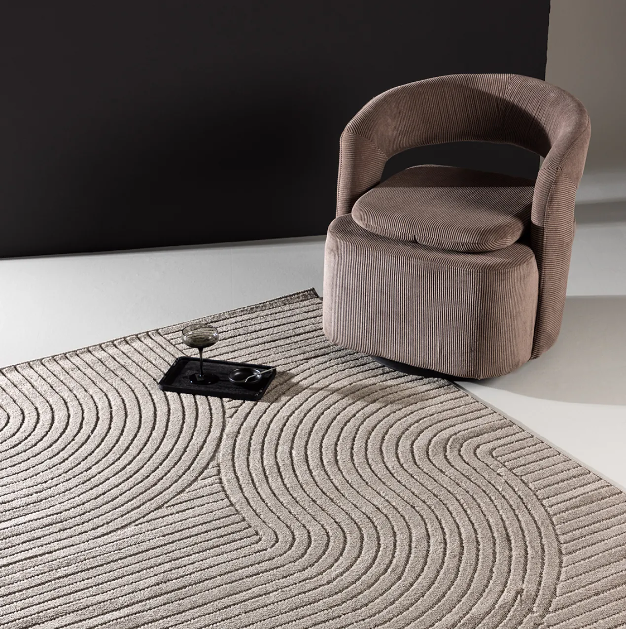Vloerkleed Misha Bruin - 340 x 240 cm