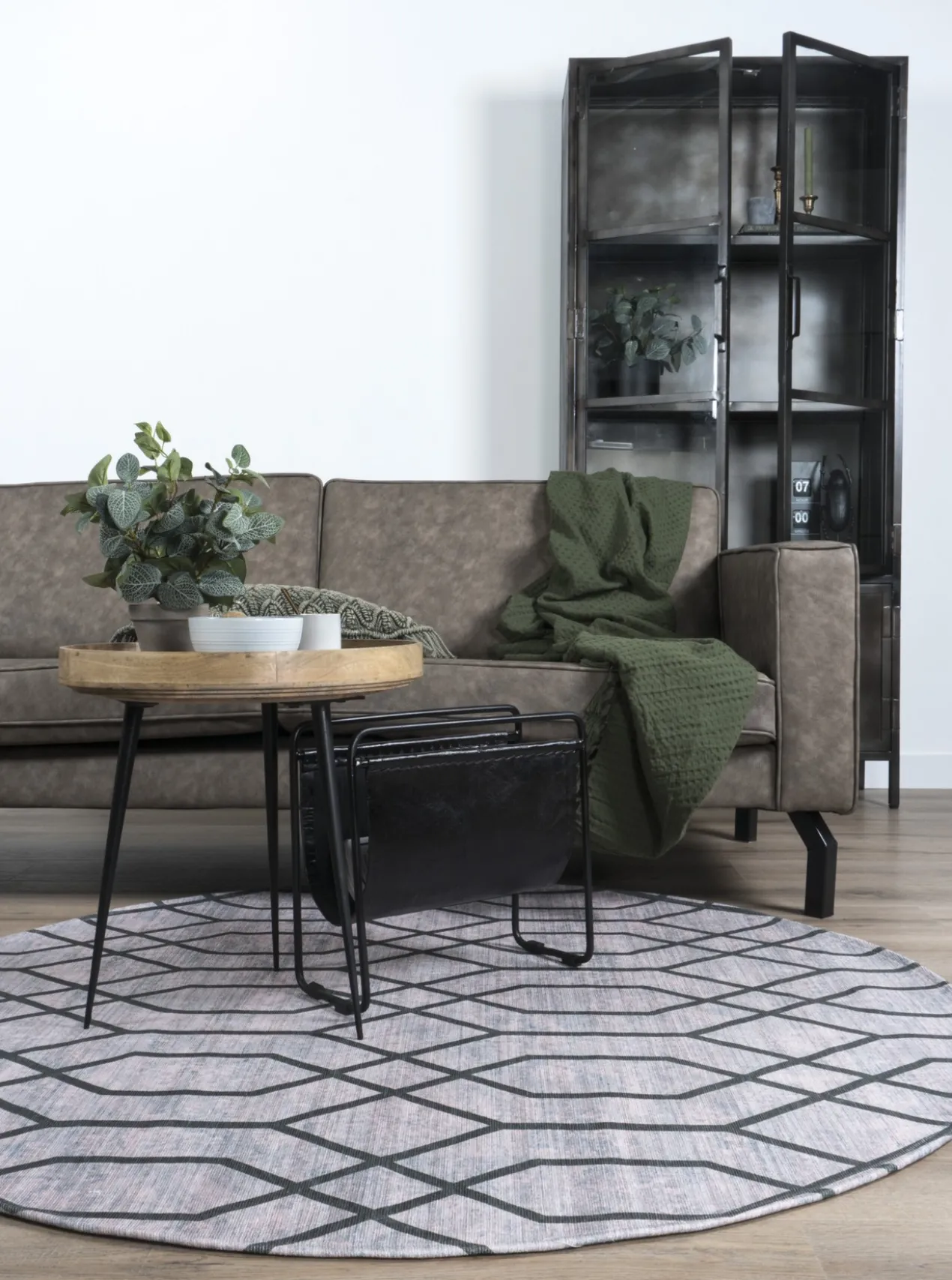 Vloerkleed Pattern Groen Rond ø120 cm