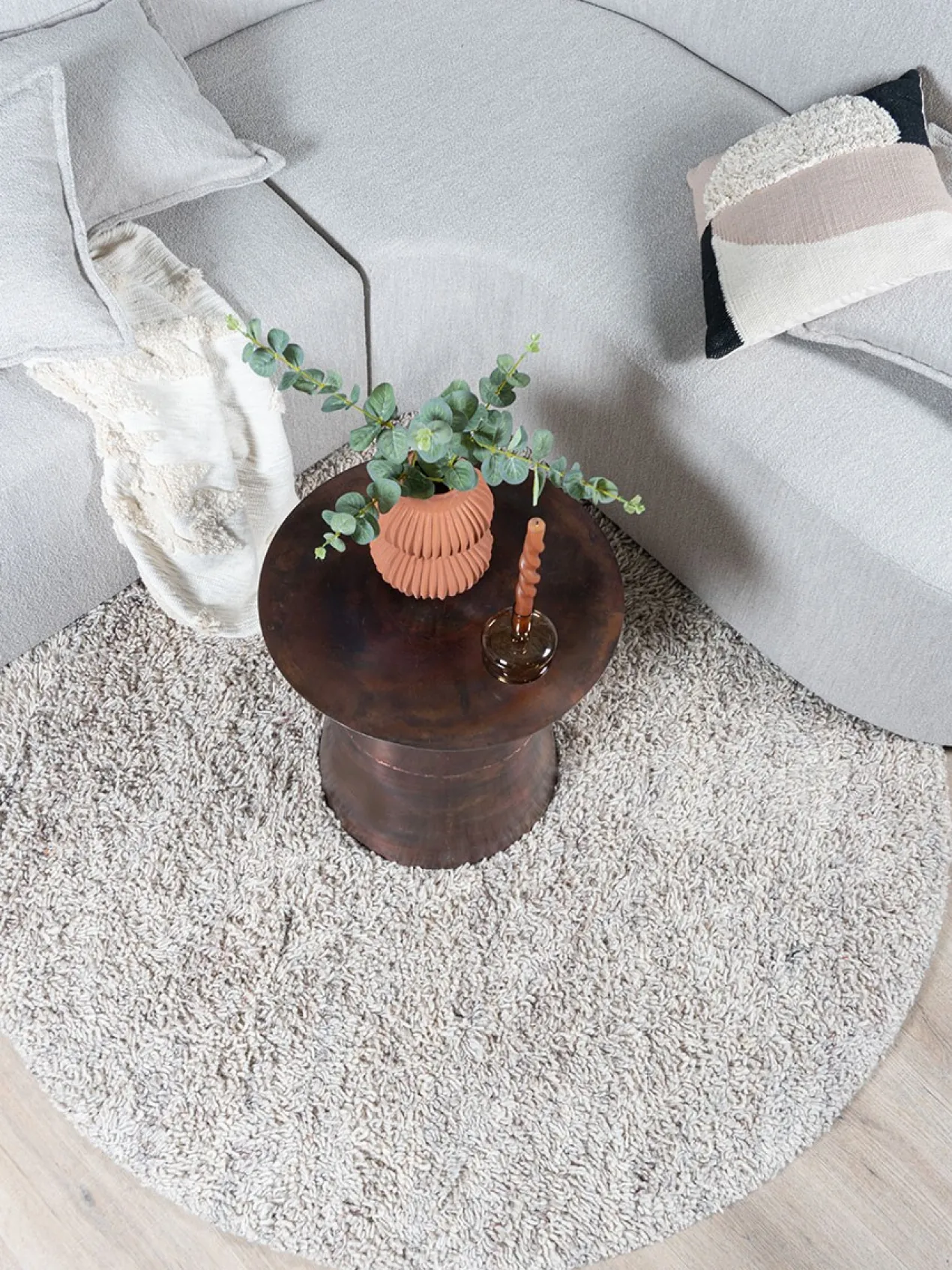 Vloerkleed Pelosa beige 160cm rond
