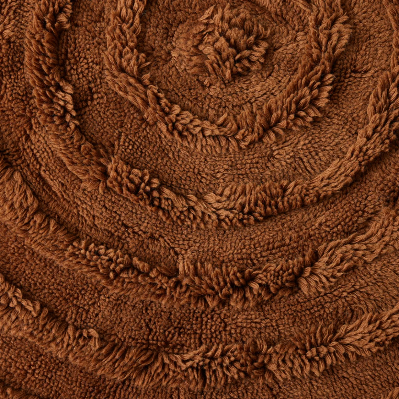 Vloerkleed Round Woolen Ø150 cm mahogany