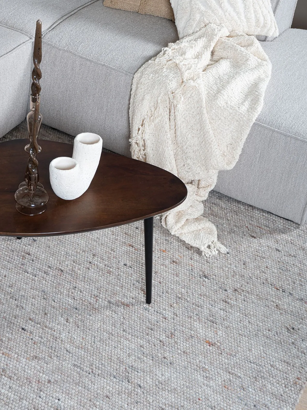 Vloerkleed Scott Donker beige 240 x 340 cm
