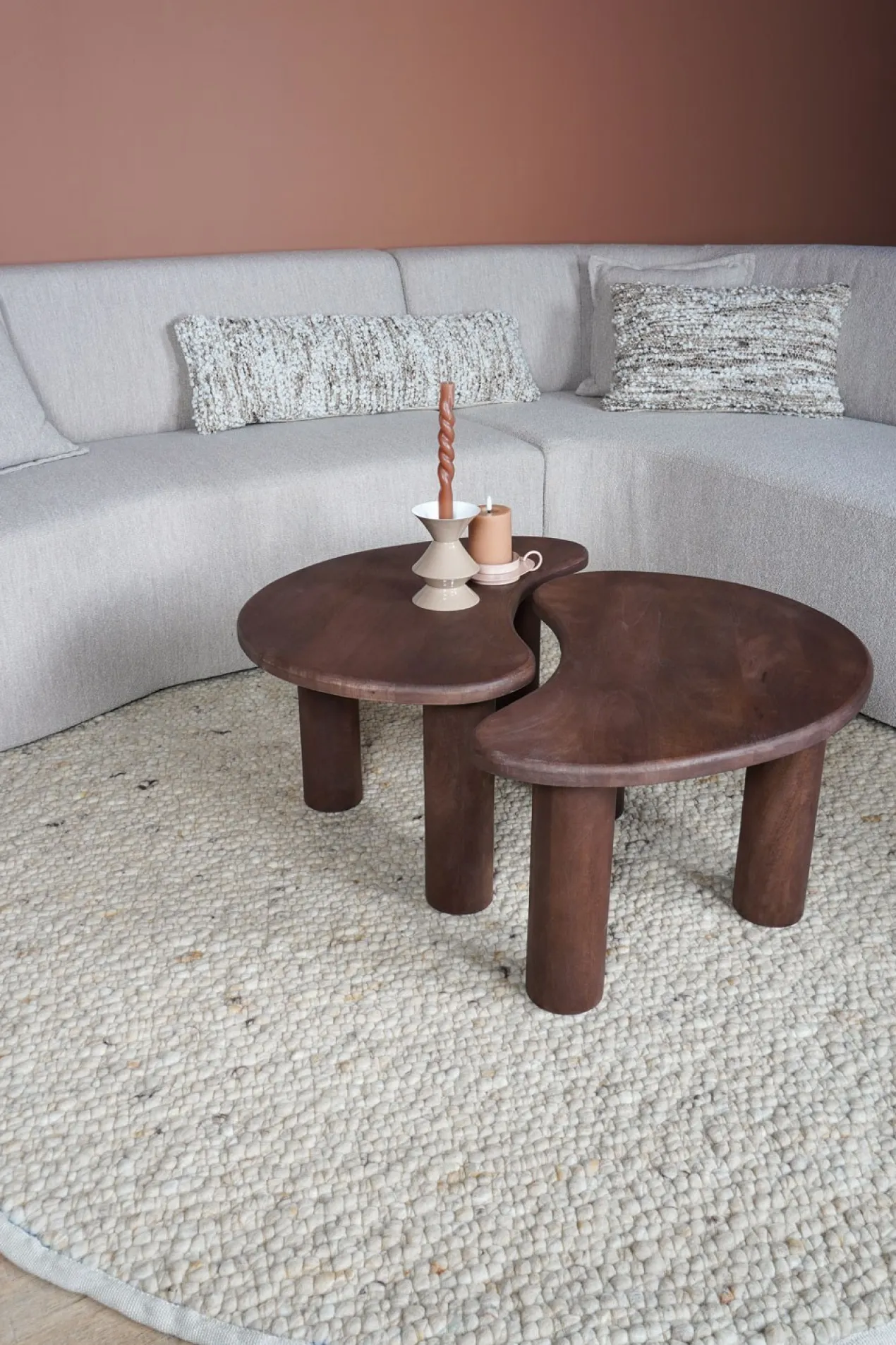 Vloerkleed Steve beige rond ø160 cm