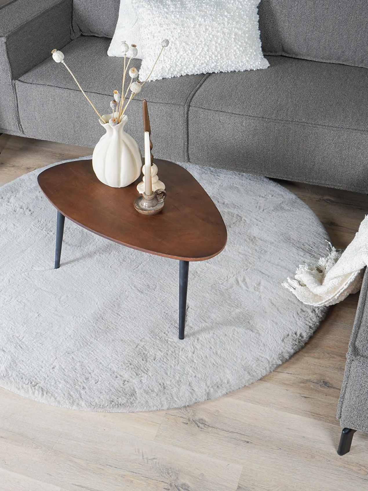Vloerkleed Velluto Nature - Rond ø230 cm