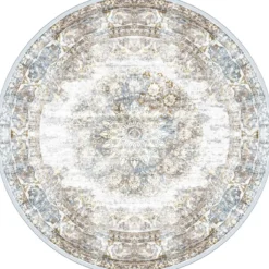 Vloerkleed Viola rond taupe ⌀160 cm