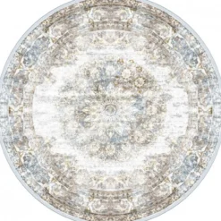Vloerkleed Viola rond taupe ⌀160 cm