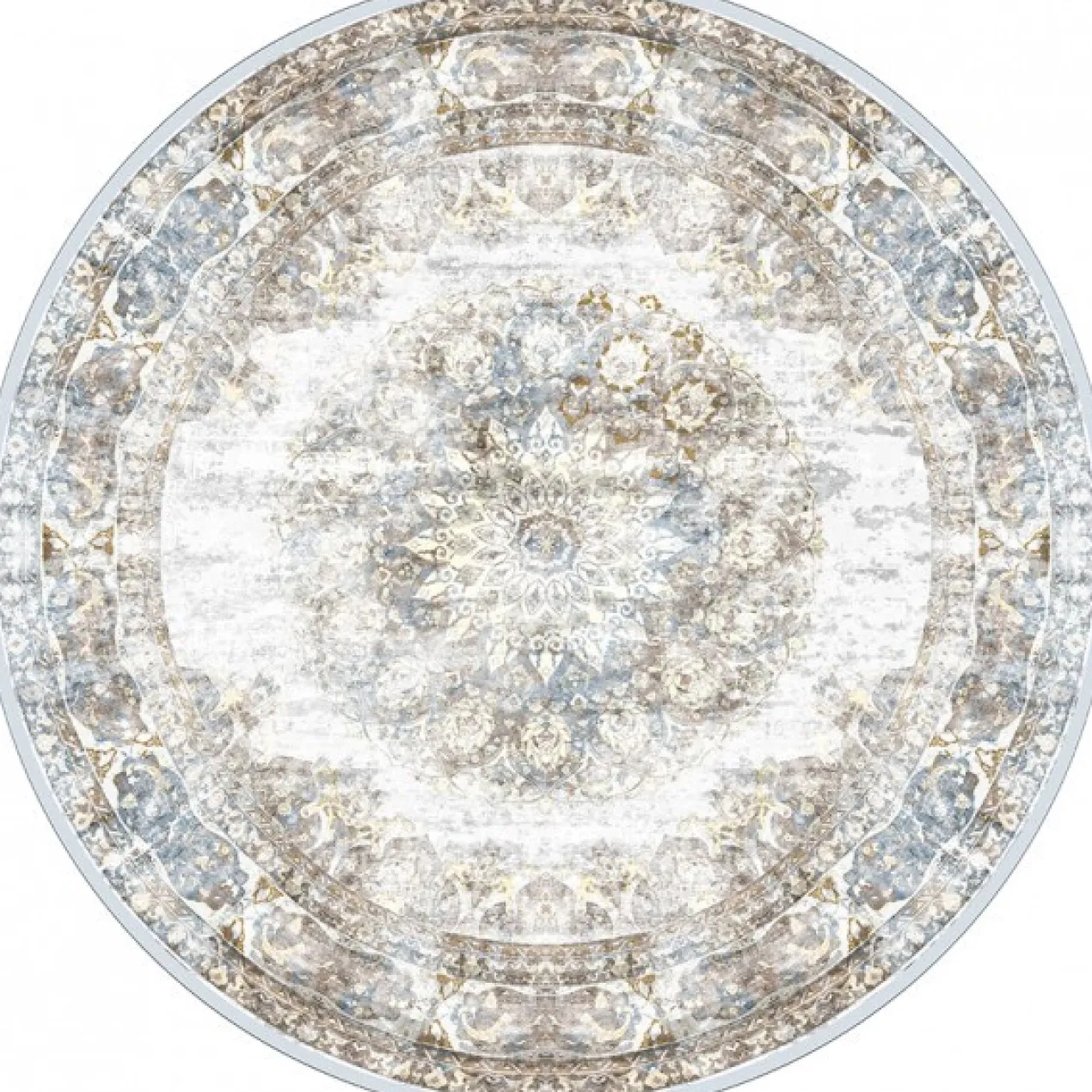 Vloerkleed Viola rond taupe ⌀120 cm