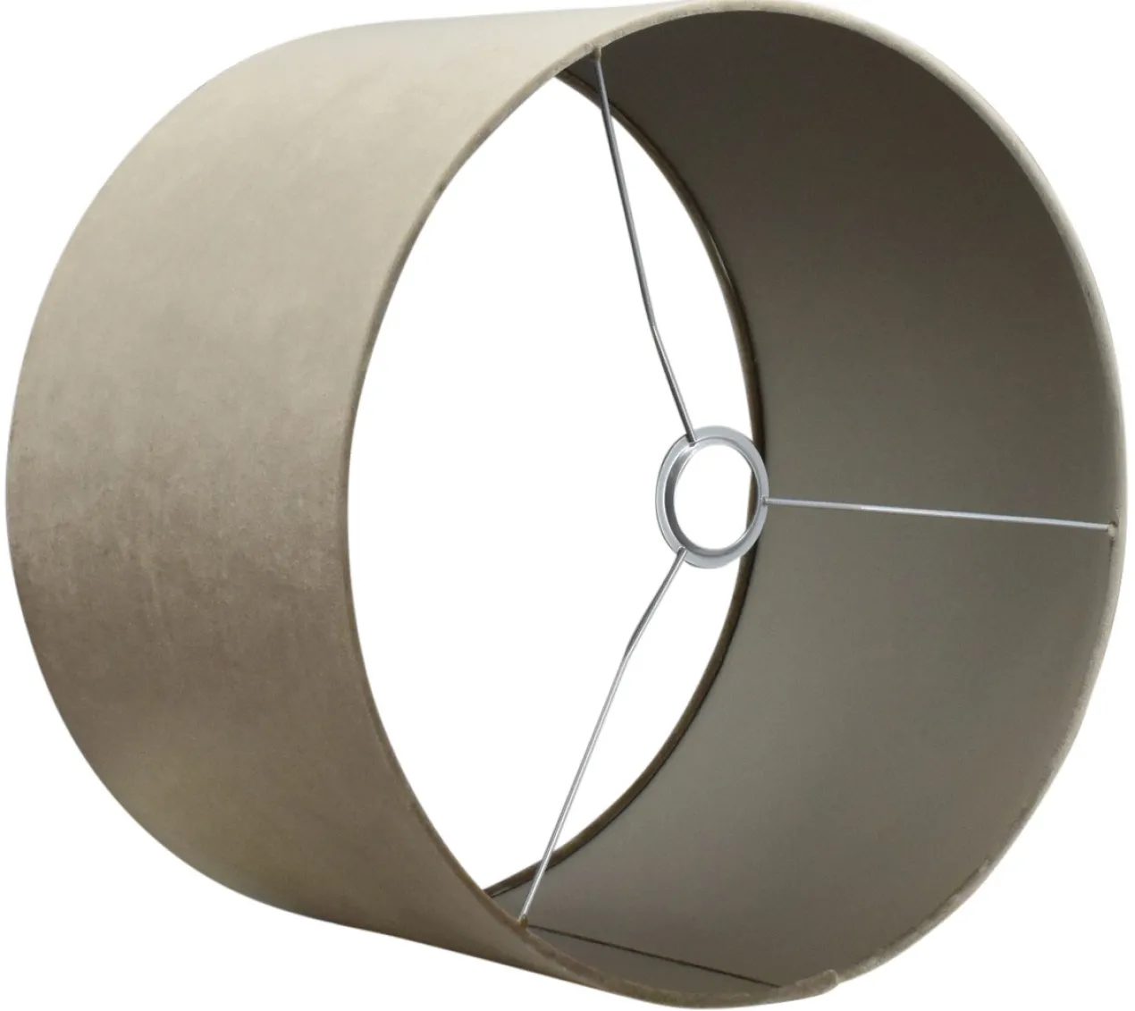 Vloerlamp Capri zwart + kap Cilinder 50x50x30cm Fendi velours taupe ( taupe binnenkant )