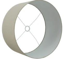 Vloerlamp Capri zwart + kap Cilinder 50x50x30cm Linnen naturel ( witte binnenkant )