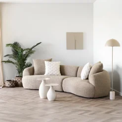 Vloerlamp Cheryl marmer zand Ø40 cm