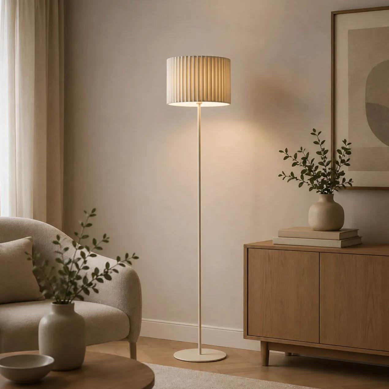 Vloerlamp Ferry beige