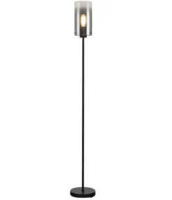 Vloerlamp Guus rookglas 1-lichts – Zwart Guus Vloerlamp Rookglas 1-lichts – Zwart #1