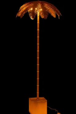 Vloerlamp Kokosbladeren staal Goud
