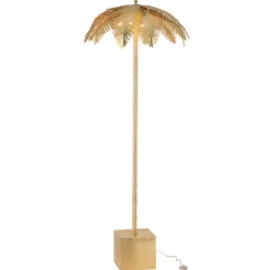 Vloerlamp Kokosbladeren staal Goud