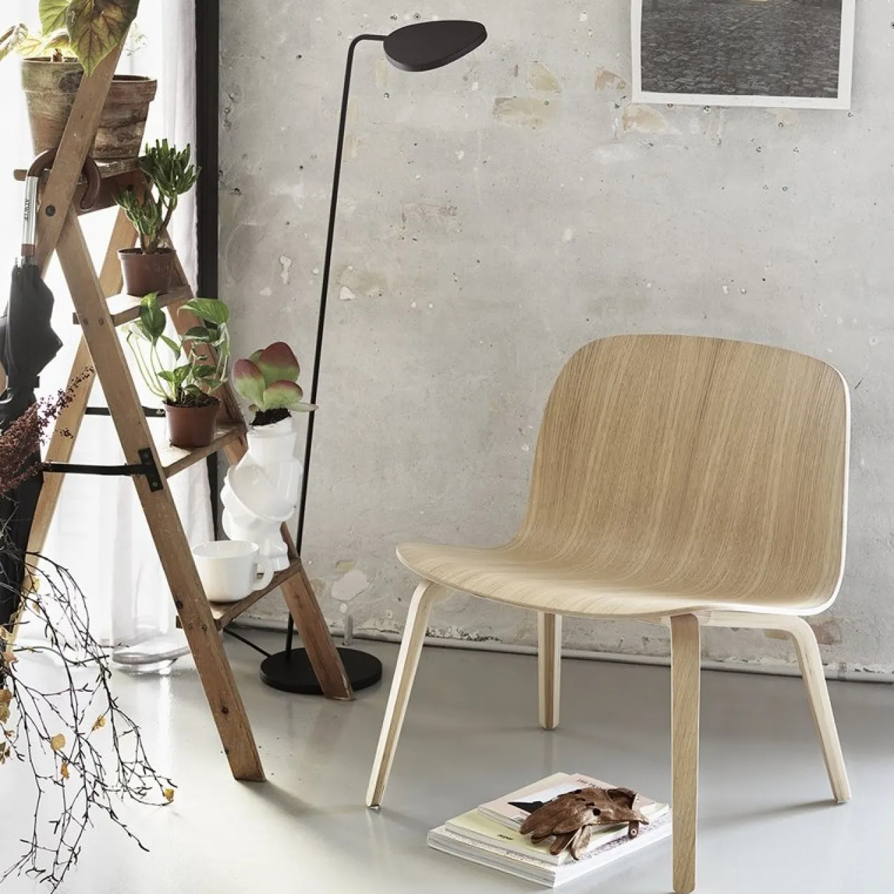 Vloerlamp Leaf zwart