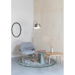 Vloerlamp metal bow satin nickel