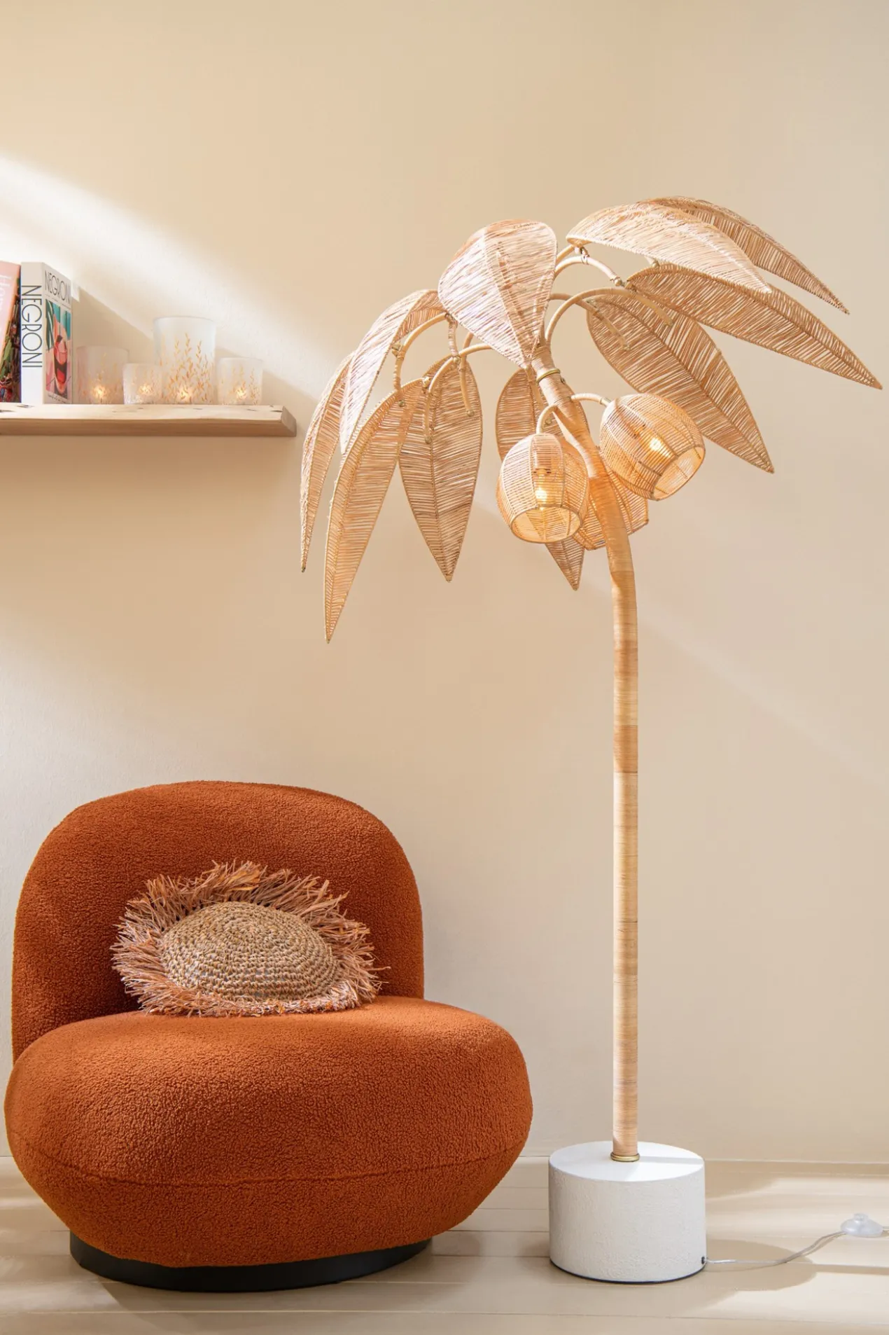Vloerlamp Palmboom naturel Large