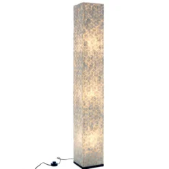 Vloerlamp vierkant cubes white capiz 150 cm