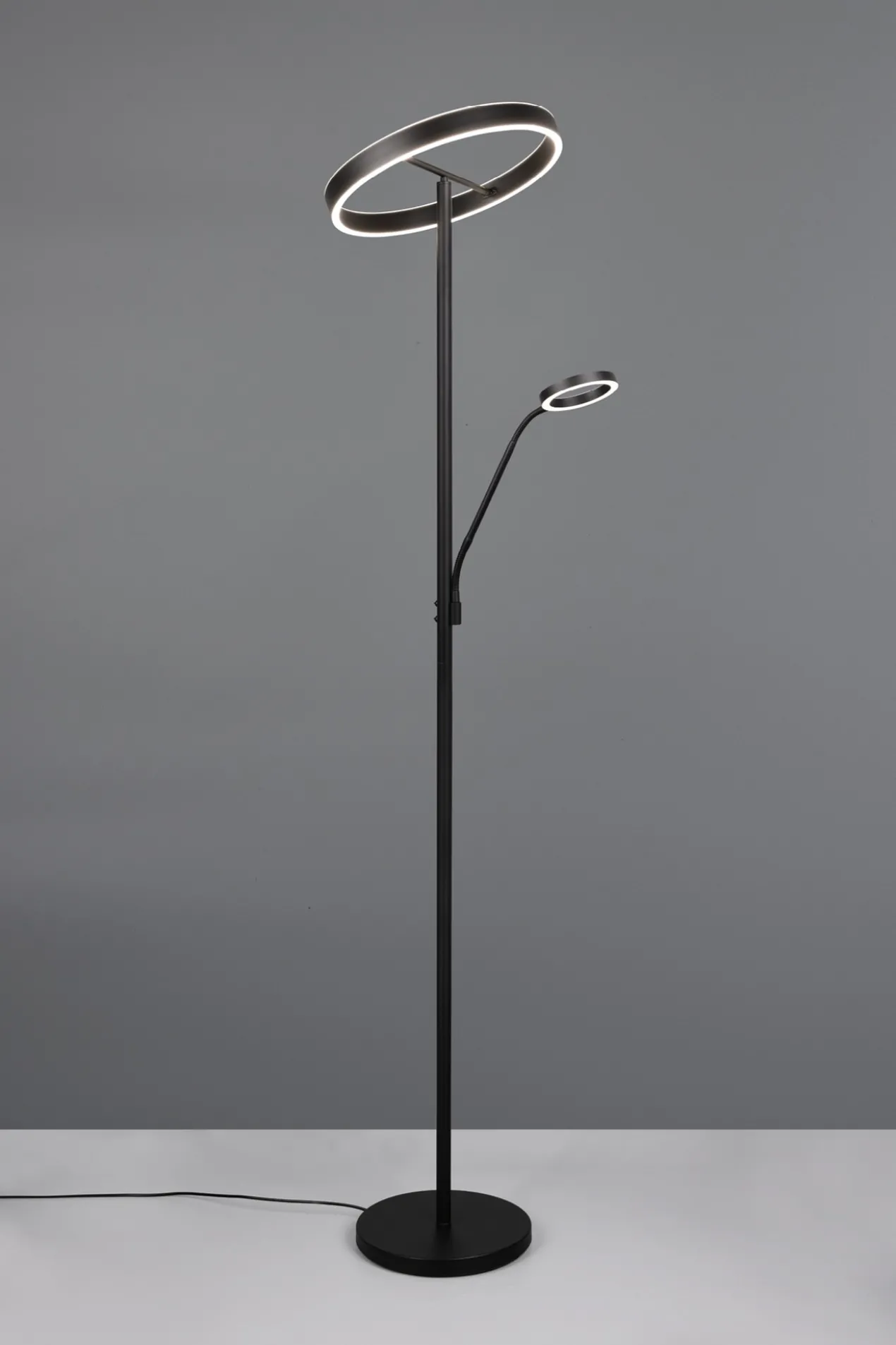 Vloerlamp Wills 2-lichts mat zwart
