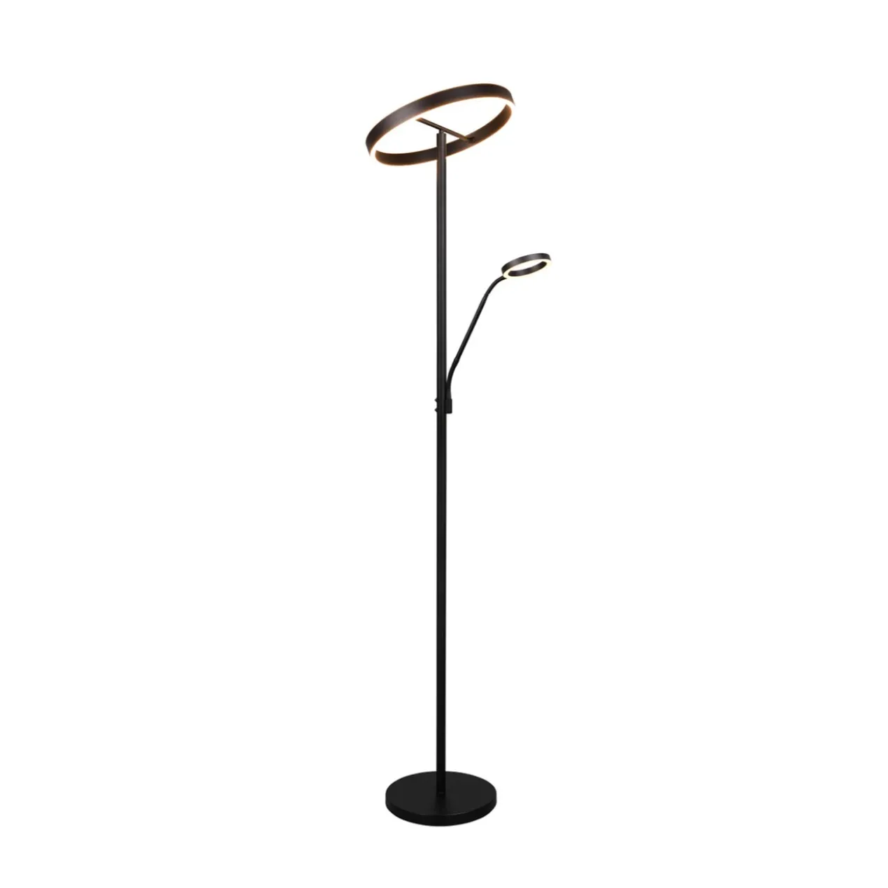 Vloerlamp Wills 2-lichts mat zwart