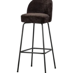 Vogue barstoel 80 cm 3d chenille donkerbruin