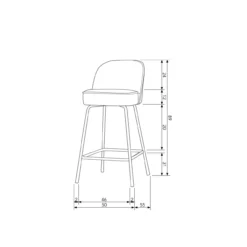 Vogue barstoel 65 cm leer zwart