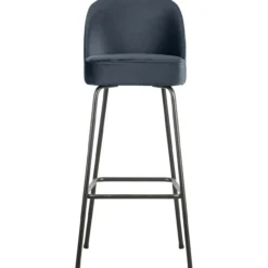 Vogue barstoel 80 cm velvet blauw