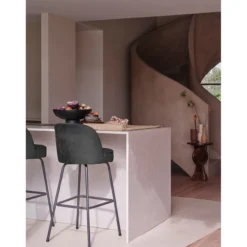 Vogue barstoel 80 cm velvet zwart