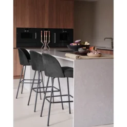 Vogue barstoel 80 cm velvet zwart