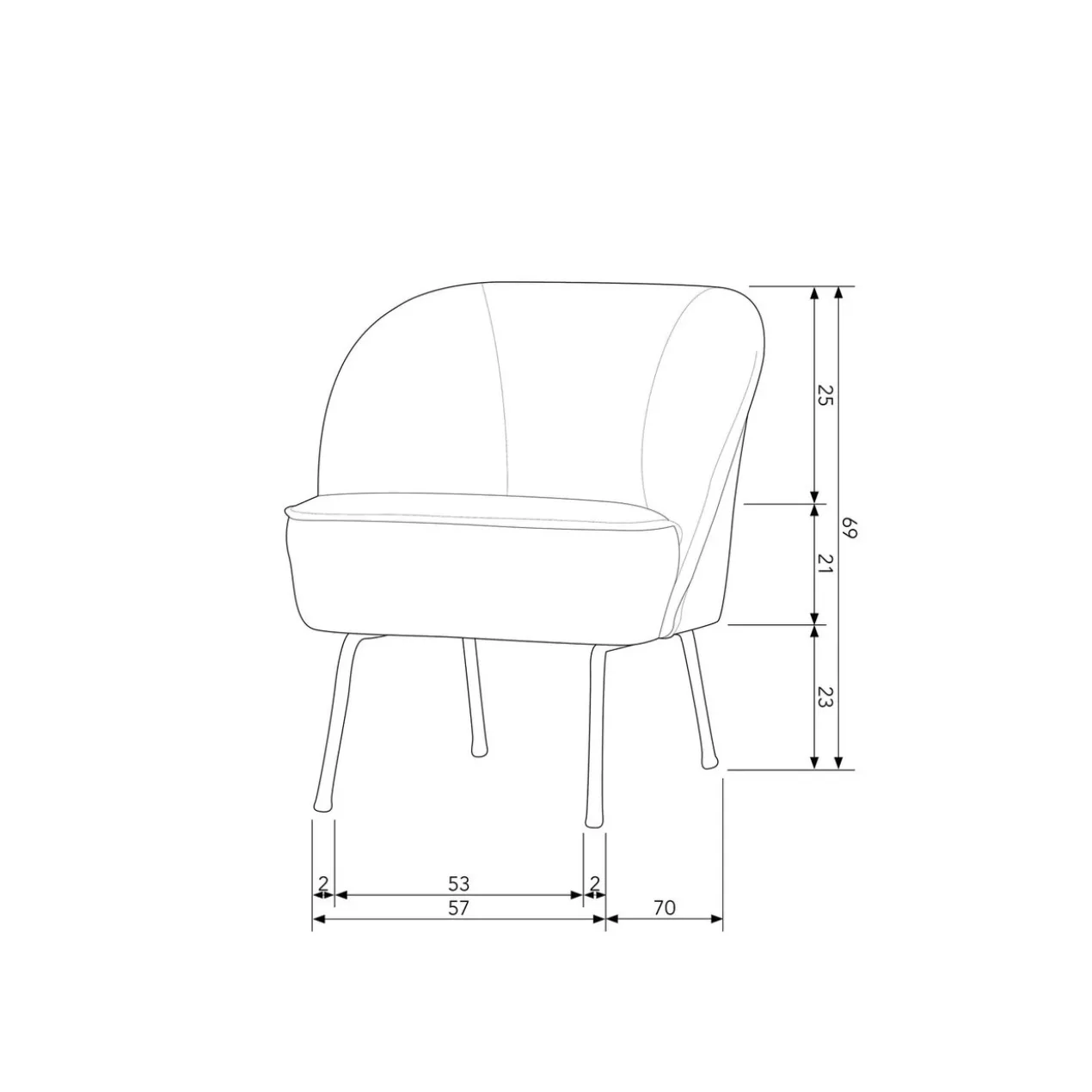 Vogue fauteuil geweven stof zand