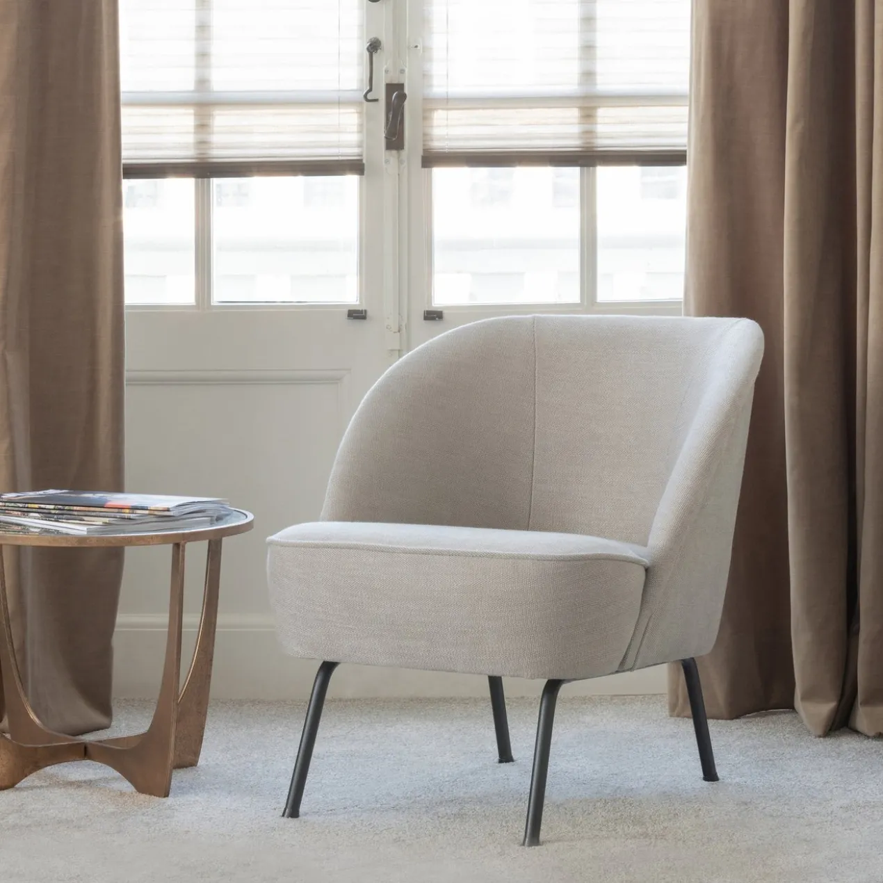 Vogue fauteuil geweven stof zand