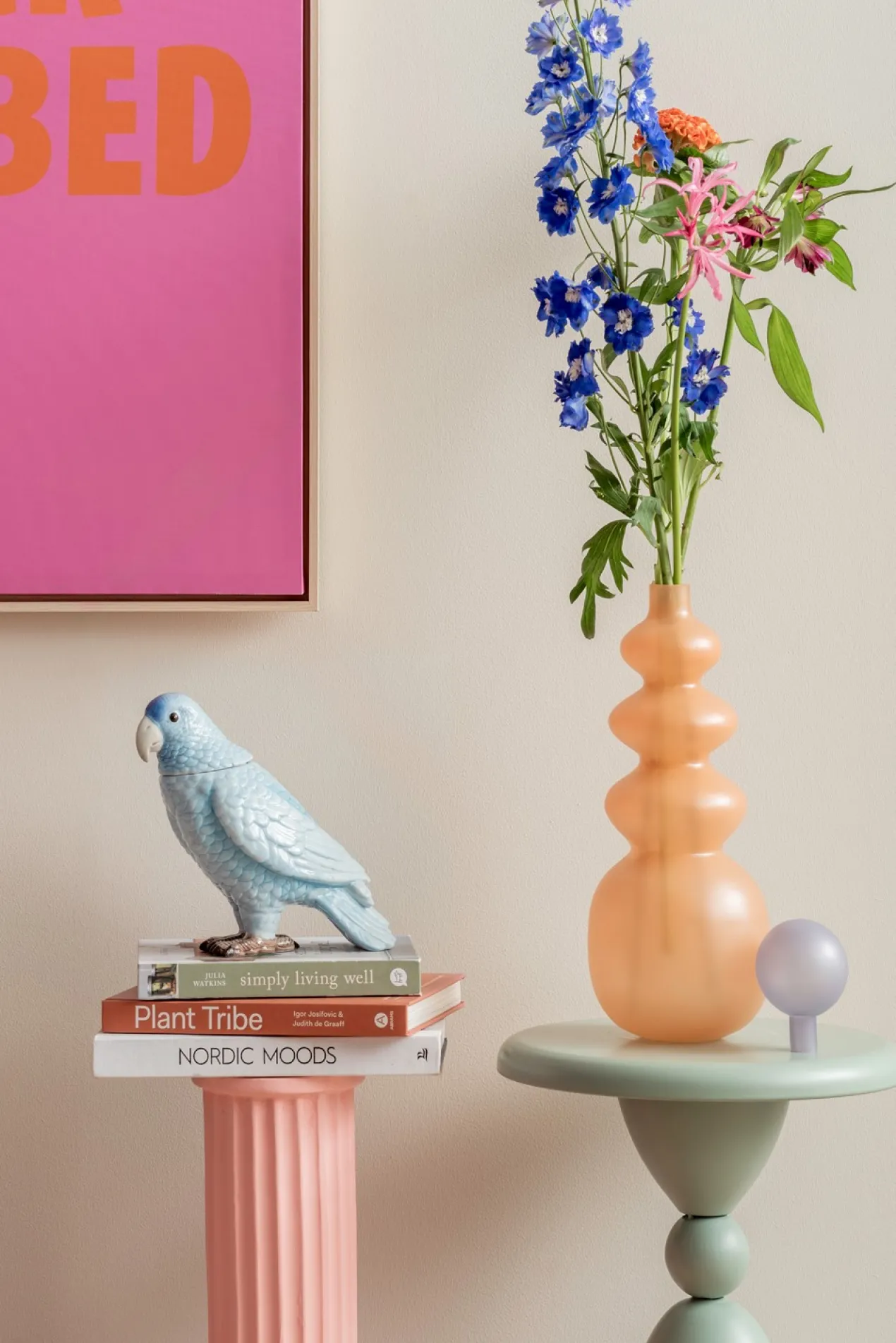 Voorraad pot Bird - Zachtroze