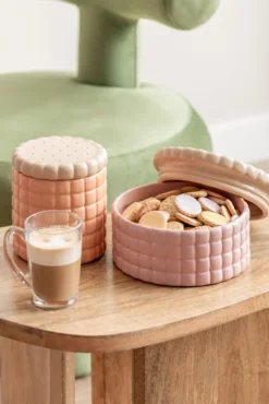 Voorraadpot Biscuit Box groot perzik oranje