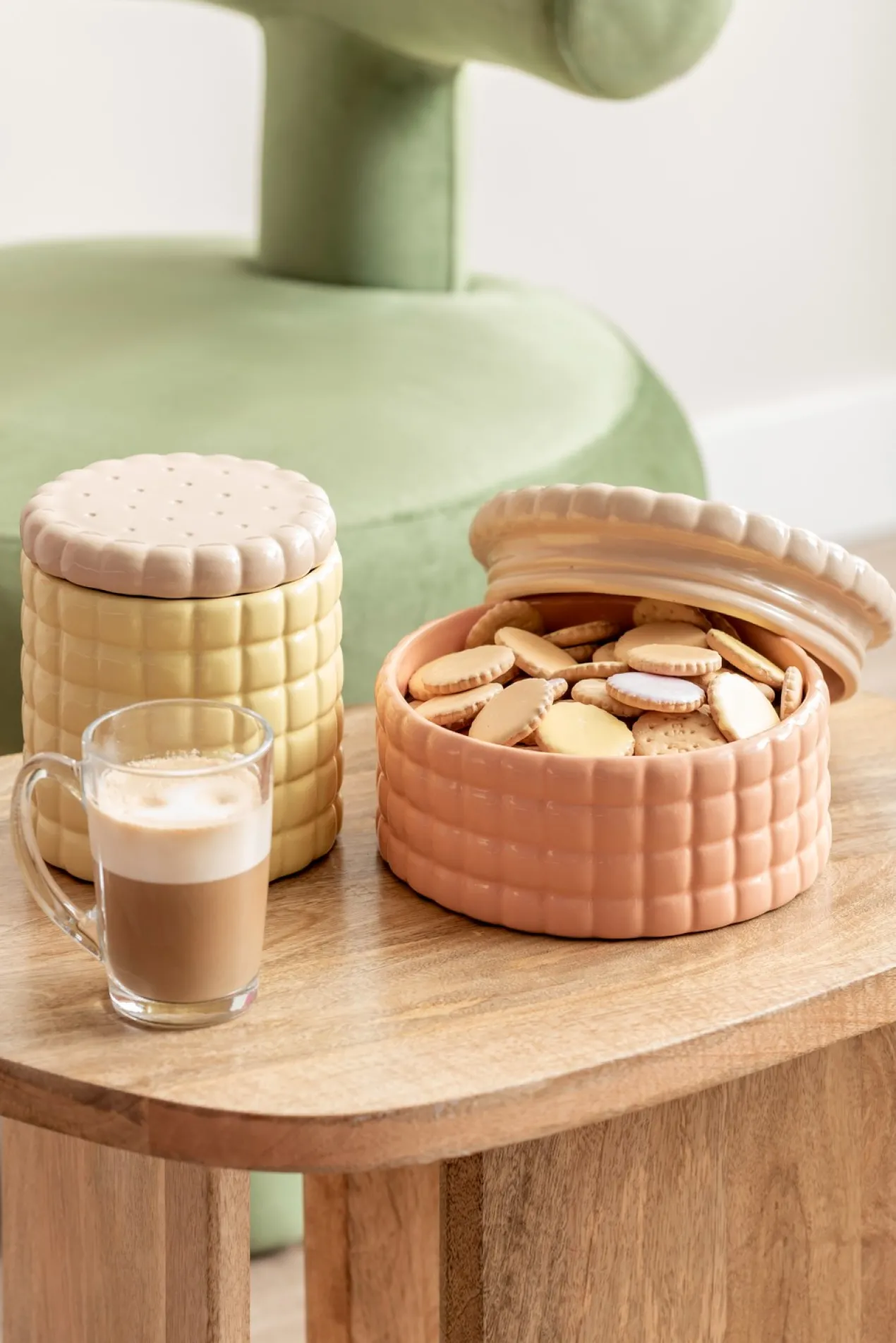 Voorraadpot Biscuit Box groot perzik oranje