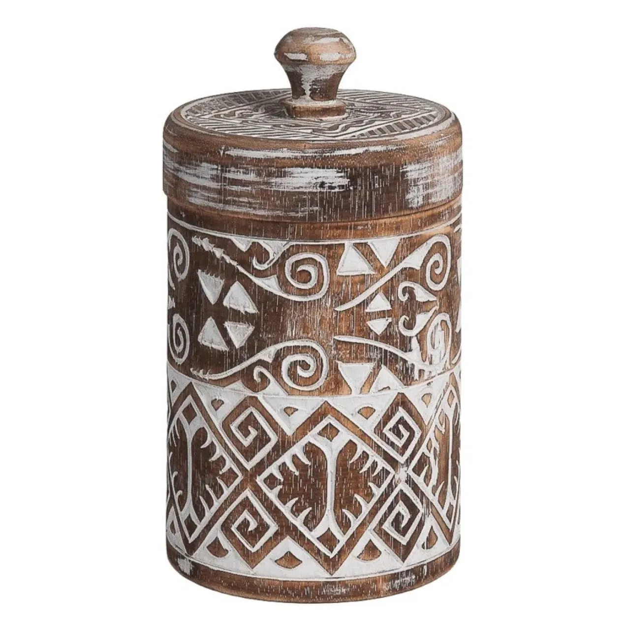 Voorraadpot Borneo burned/wit L