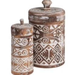 Voorraadpot Borneo burned/wit L