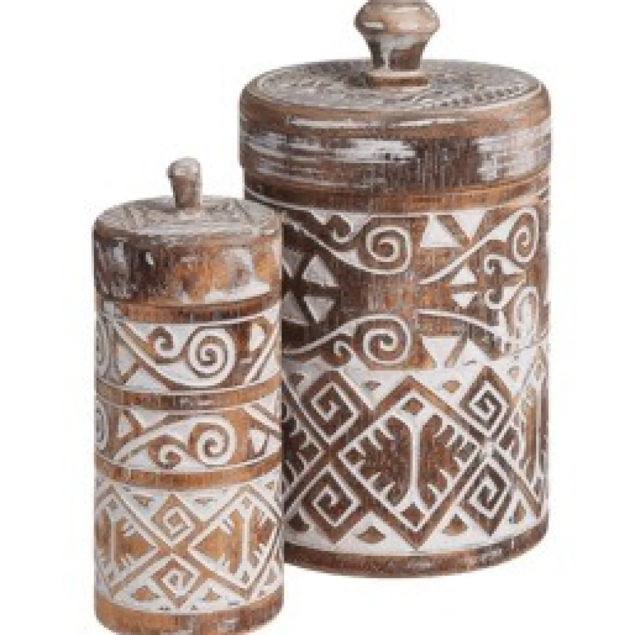 Voorraadpot Borneo burned/wit L
