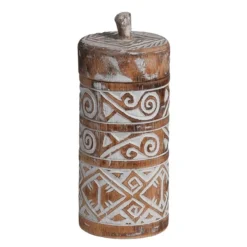 Voorraadpot Borneo burned/wit M