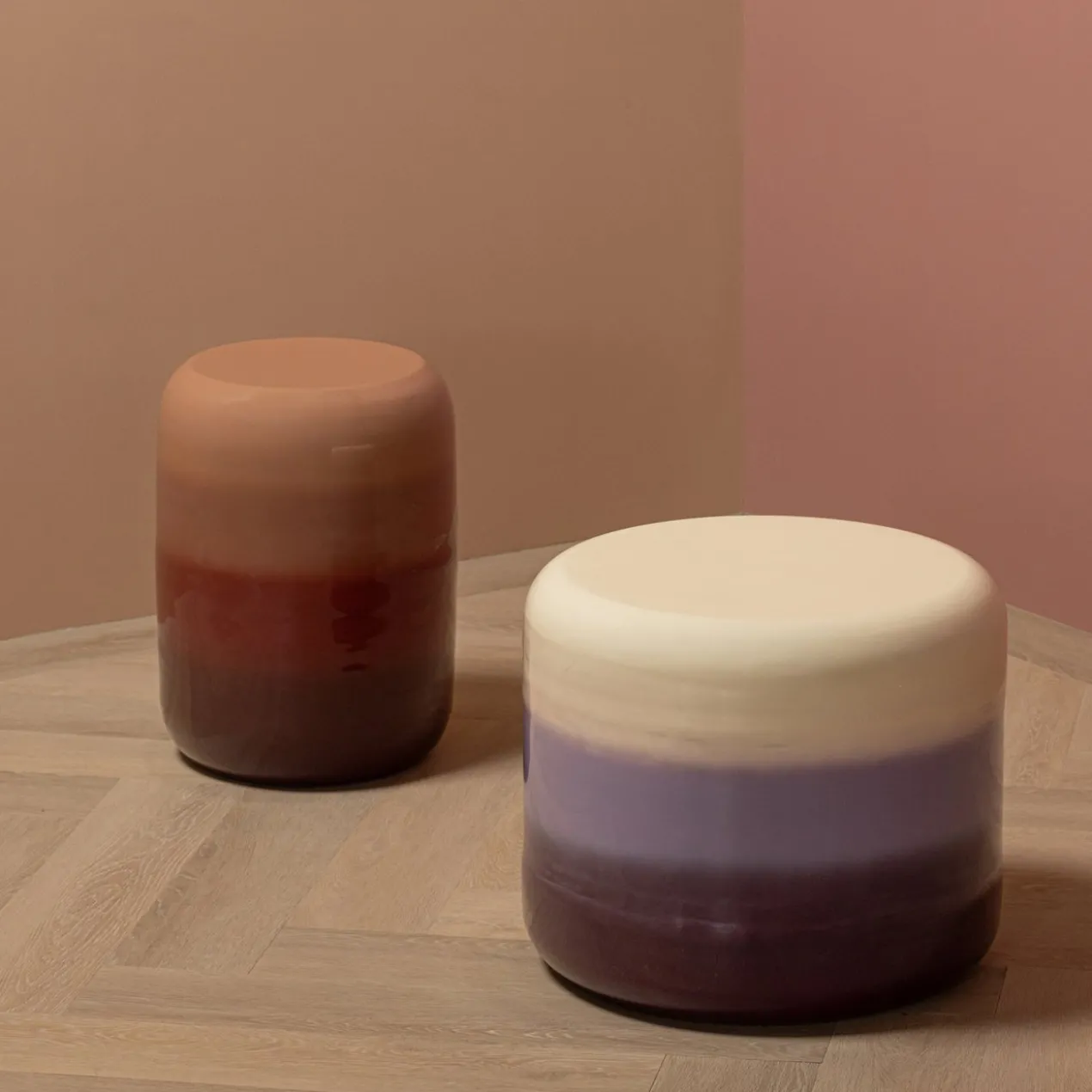 Voro bijzettafel metaal hoogglans multi color