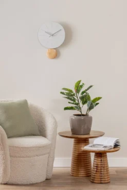 Wall clock Arlo pendulum matt white