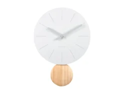 Wall clock Arlo pendulum matt white