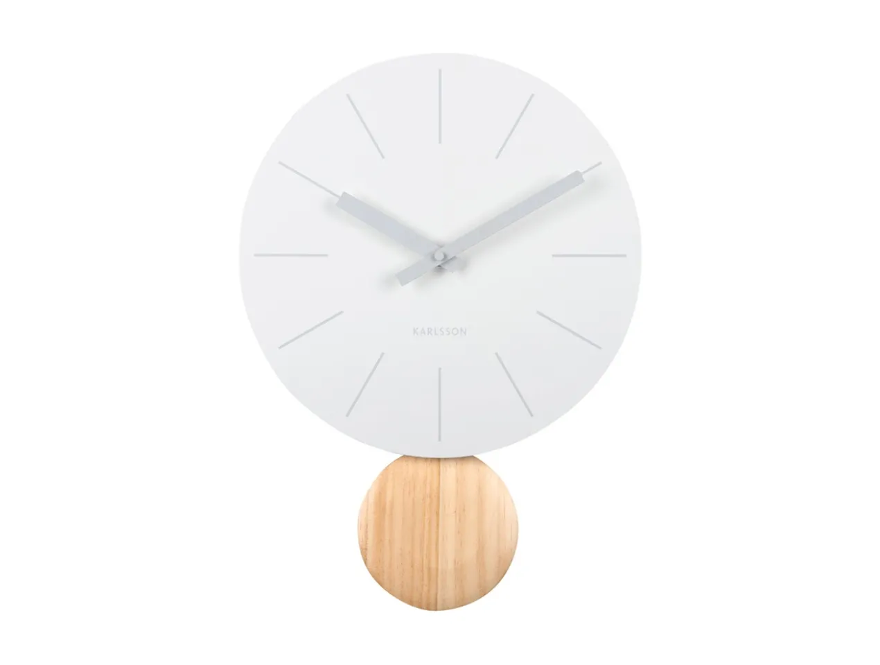 Wall clock Arlo pendulum matt white