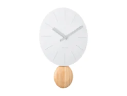 Wall clock Arlo pendulum matt white