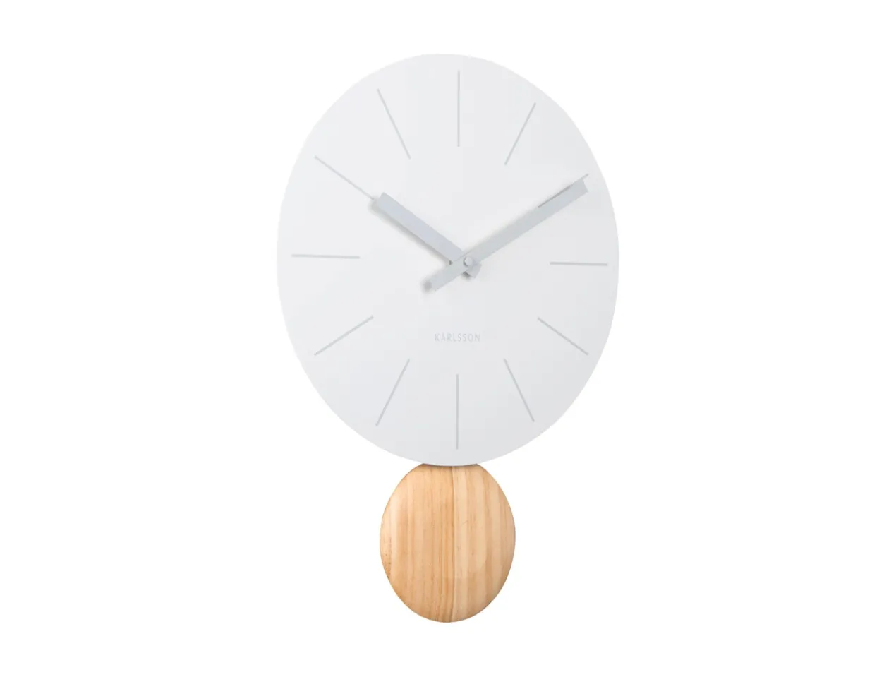 Wall clock Arlo pendulum matt white