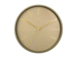 Wall clock Belle Numbers metal moss green