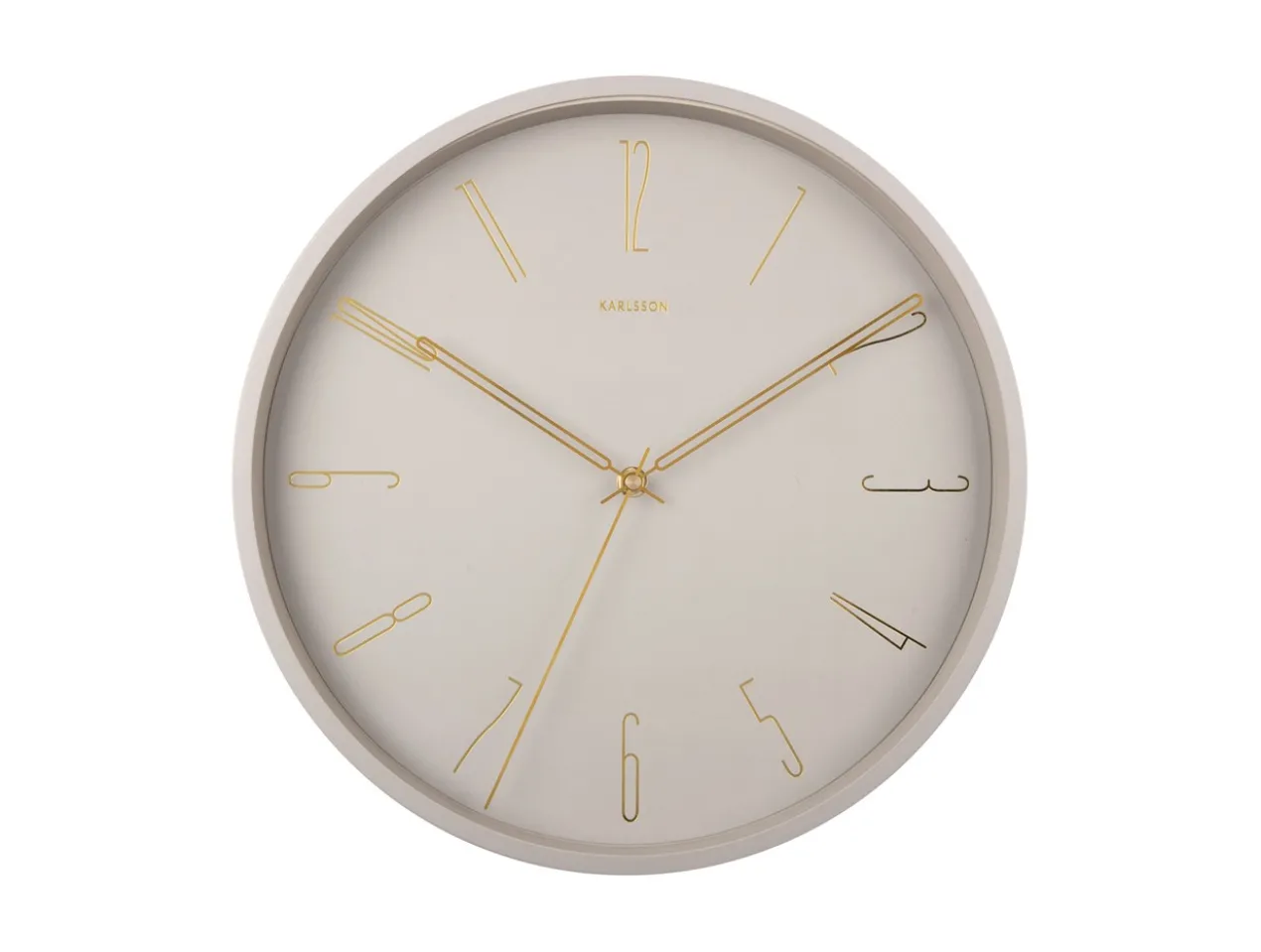 Wall clock Belle Numbers metal warm grey